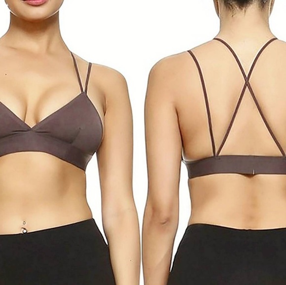 Charcoal Bralette cross back bra - Picture 5 of 7